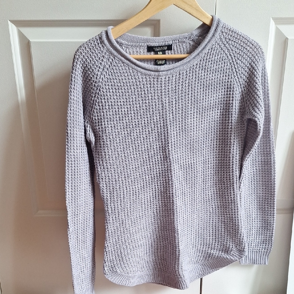 Revamped Lilac Waffleknit Crew Neck Sweater